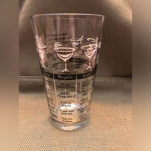 Cocktail Recipe Glass with Black and White Design
